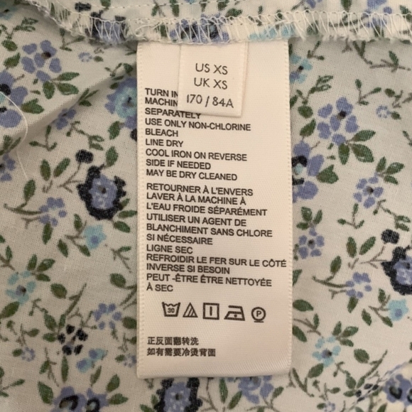 NWT Free People Petunia Mini Dress XS Blue Floral Cottagecore Boho Prairie Dress - Picture 16 of 16